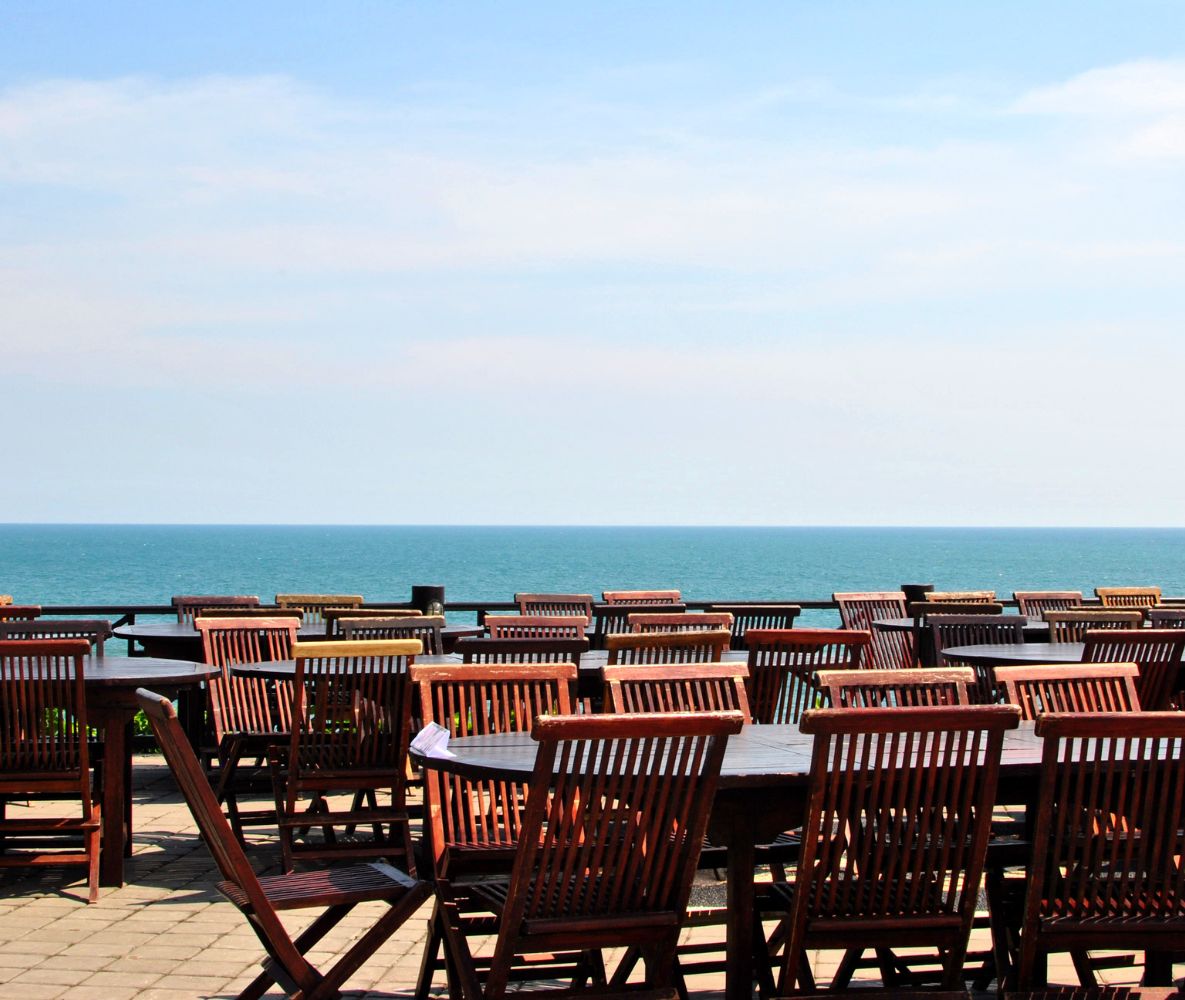 Fine dining restaurant in Seminyak Bali with ocean view